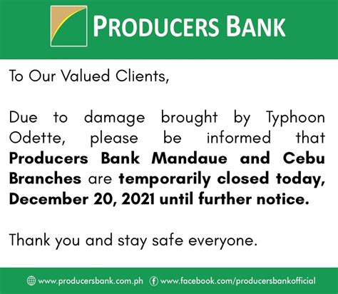 producers bank banking hours|We advise our VALUED .